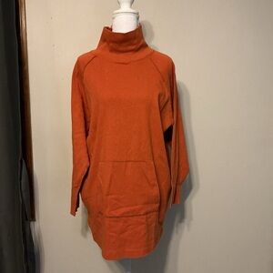 Women's Orange Turtleneck Sweater